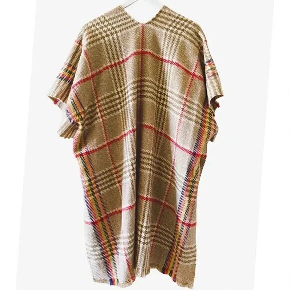 2 for $30 Do Everything In Love Striped Fringed Open Cover- Up Wrap - Picture 2 of 7